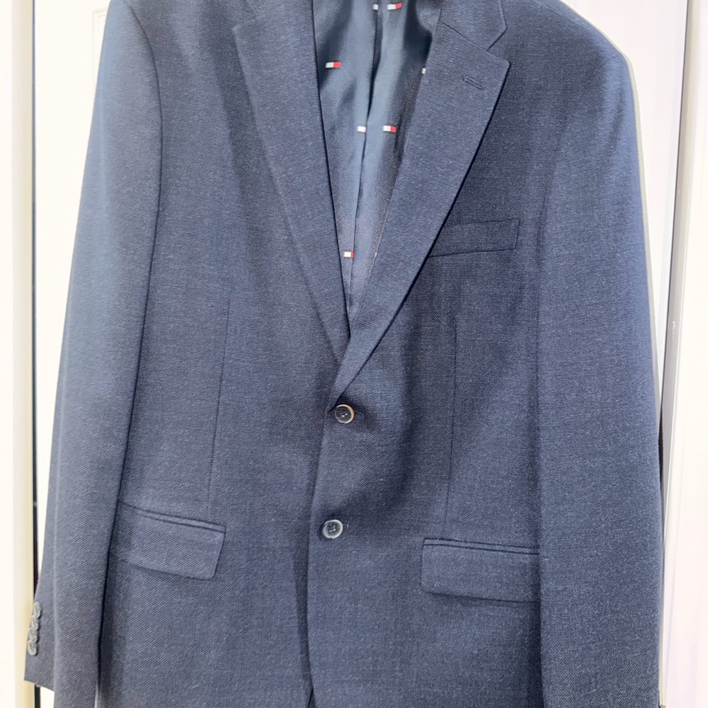 Men's Navy Blazer - Classic Two-Button Suit Jacket